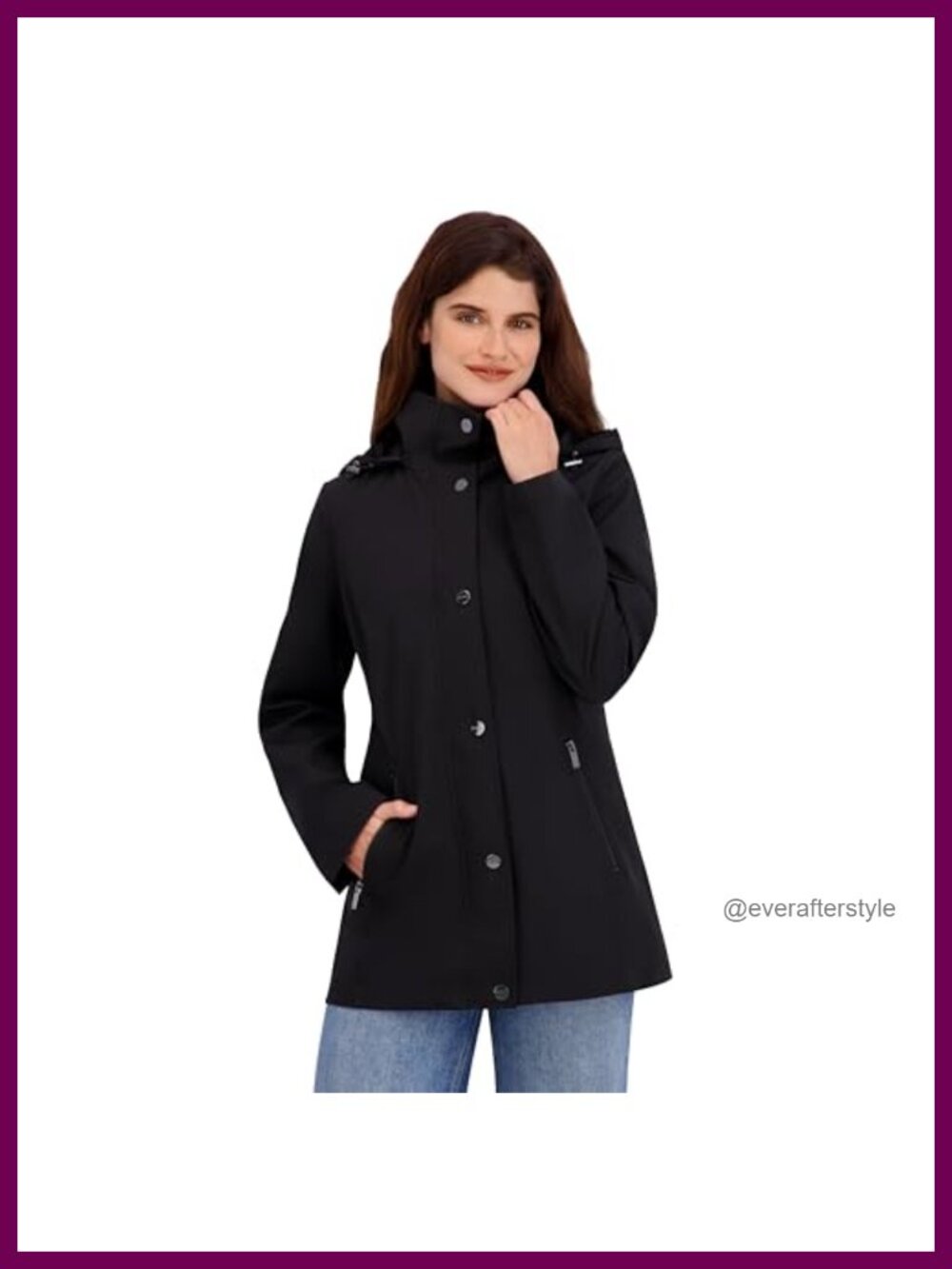 Nautica Women's Bonded Rain Jacket with Bib Insert Water Wind Resistant